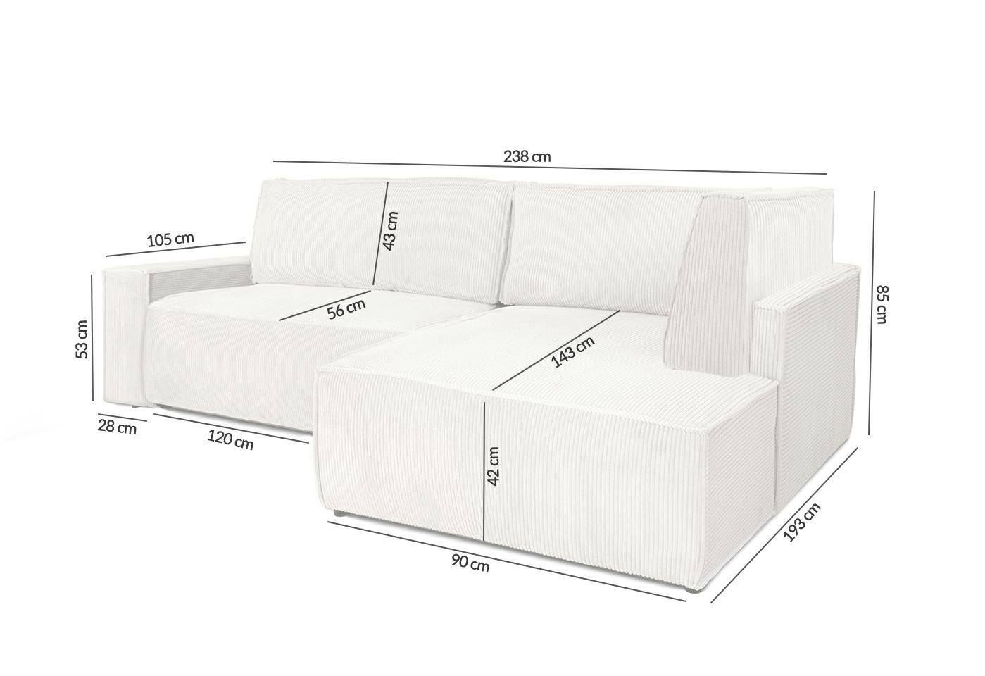 Colțar Pillow 238x193x85 cm, Bej Deschis - King Home [2]