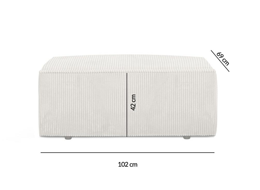 Taburet Pillow 102x69x42 cm, Arc Ondulat Gri Deschis - King Home [2]