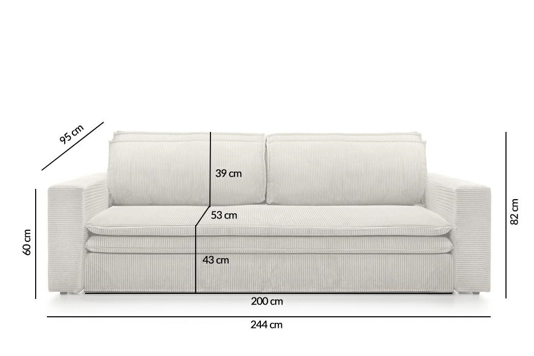 Canapea Sense 244x95x82 cm, Bej Deschis - King Home [2]