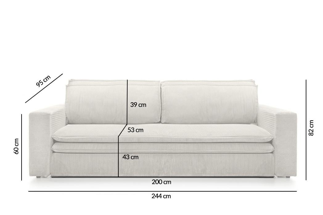 Canapea Sense 244x95x82 cm, Bej Deschis - King Home [2]