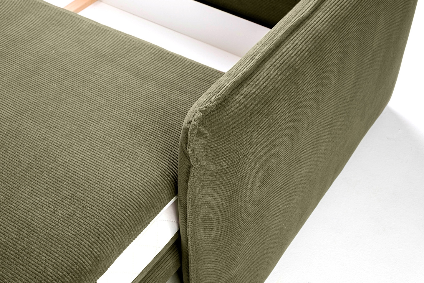Canapea Sense Slim 230x103x82 cm, Țesătură Sztruksowa Bej Deschis - King Home [5]