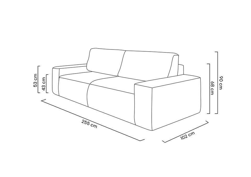Canapea Pillow 255x102x90 cm, Poso 100 - King Home [14]