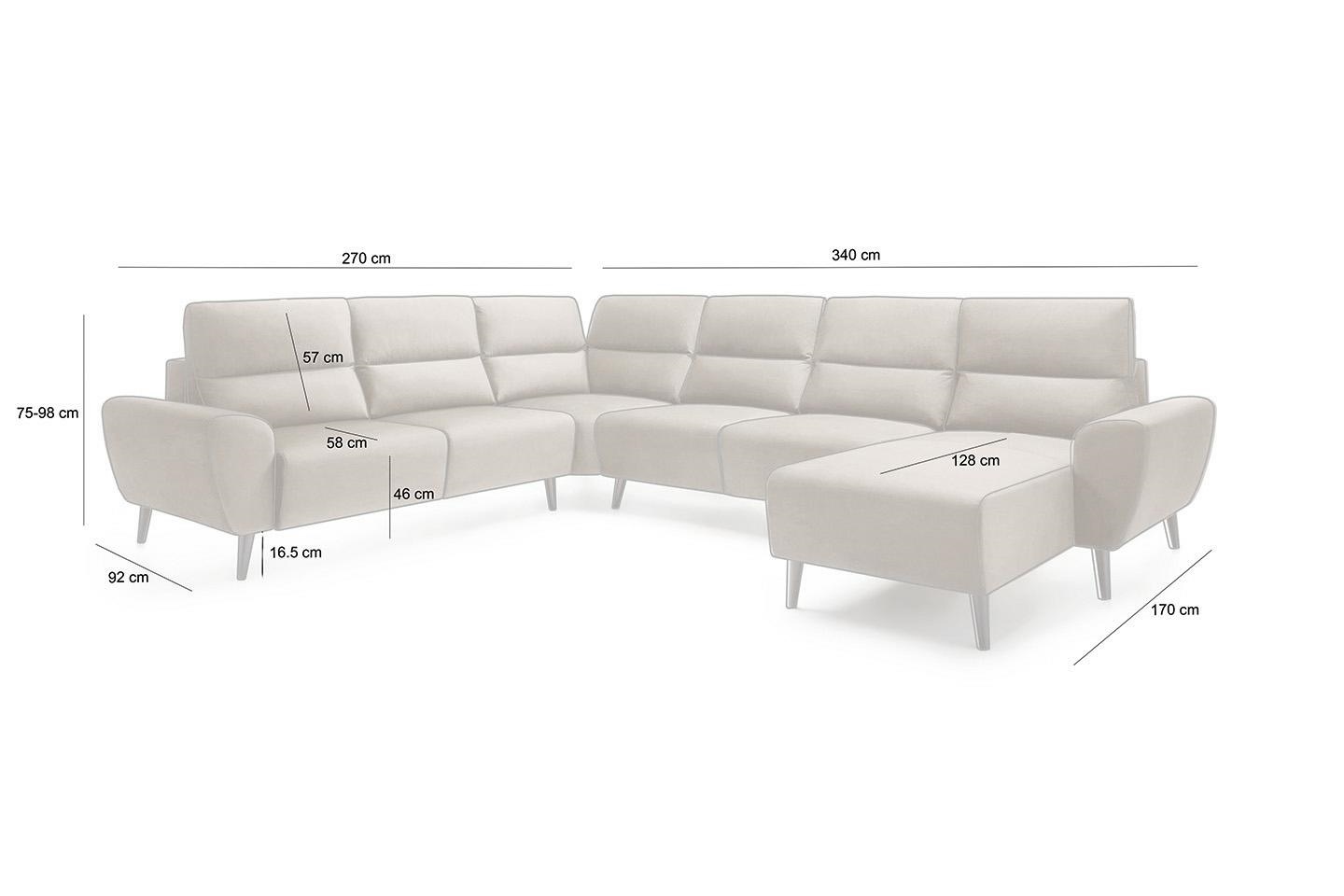 Colțar Jef C2 340x170x98 cm - King Home [2]