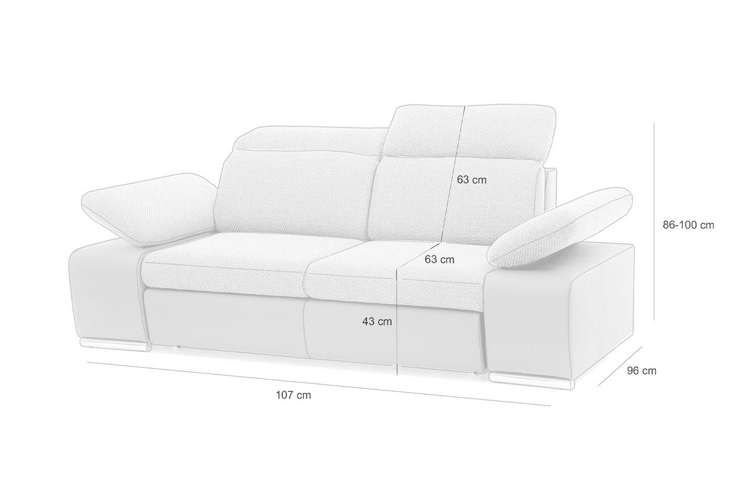 Canapea Continental 214x96x100 cm, Spumă Pur și Arc Ondulat Crom - King Home [2]