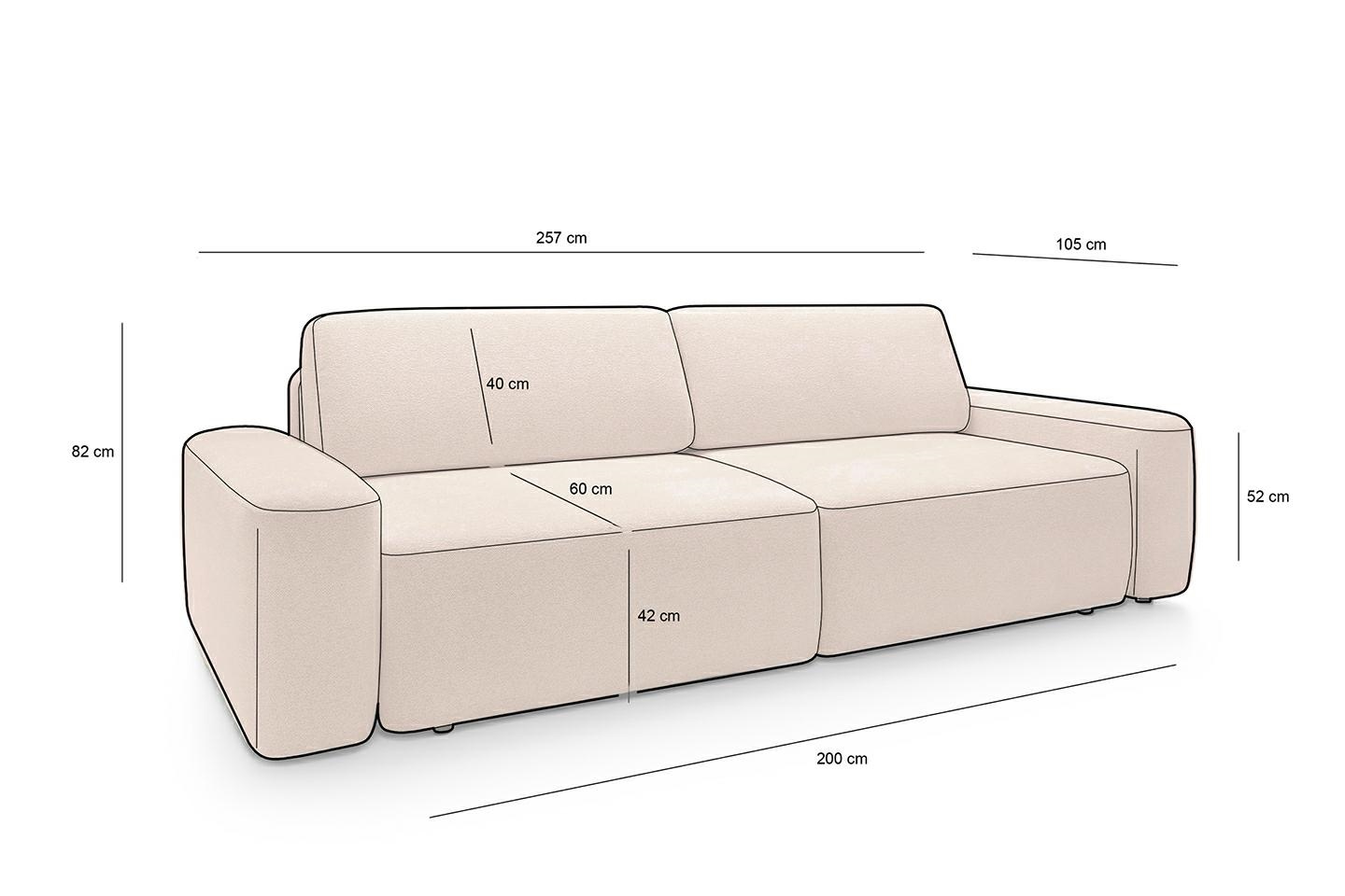 Canapea Mia 257x105x82 cm, Arcuri Ondulate și Spumă Pur - King Home [2]