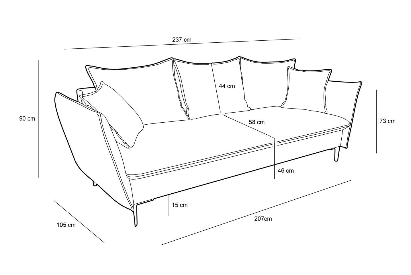 Canapea Gema 237x105x90 cm - King Home [2]
