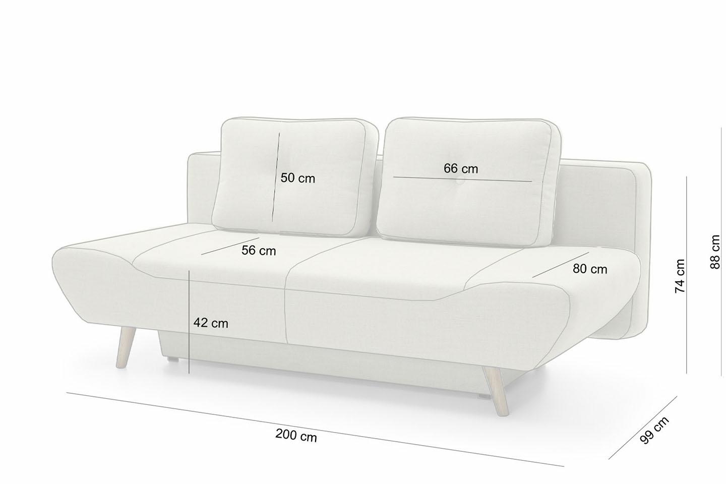 Canapea Dorian 200x99x88 cm, Spumă Pur și Arcuri Ondulate - King Home [3]