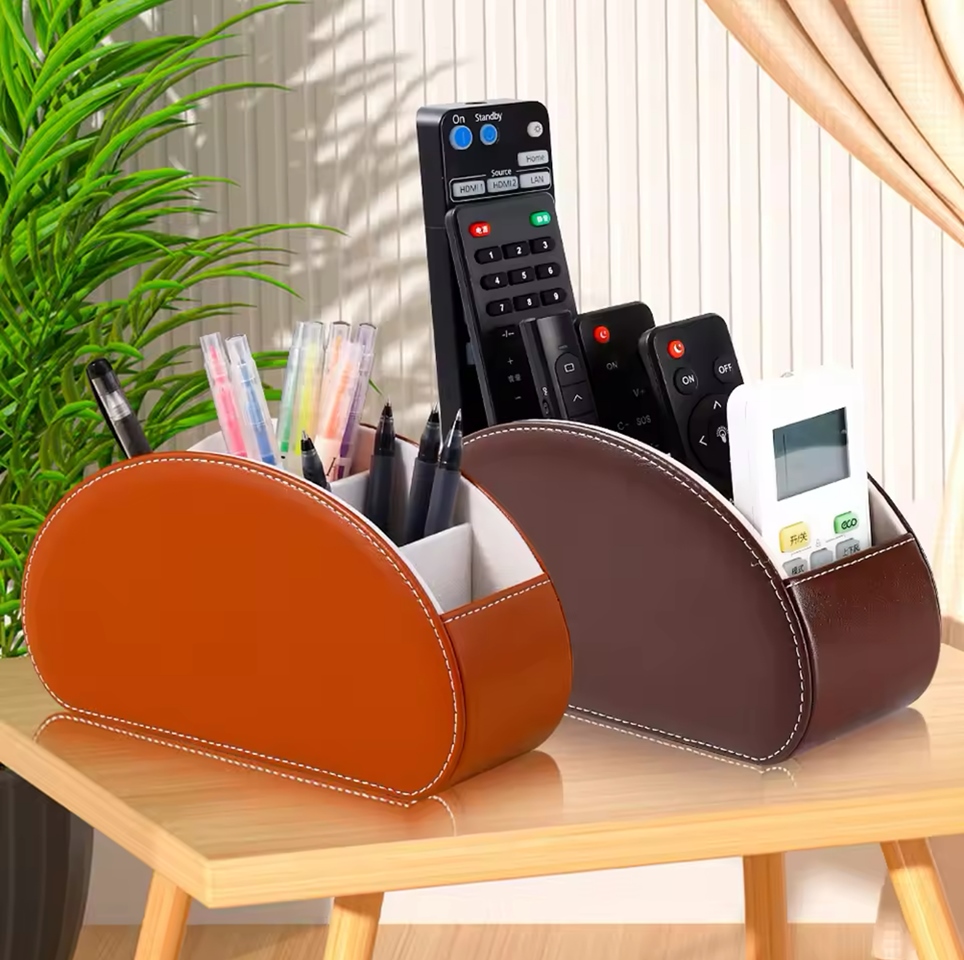 Organizator pentru Telecomenzi Remot 23,5x7,5x11,5 cm, Piele Negru - SHP [5]