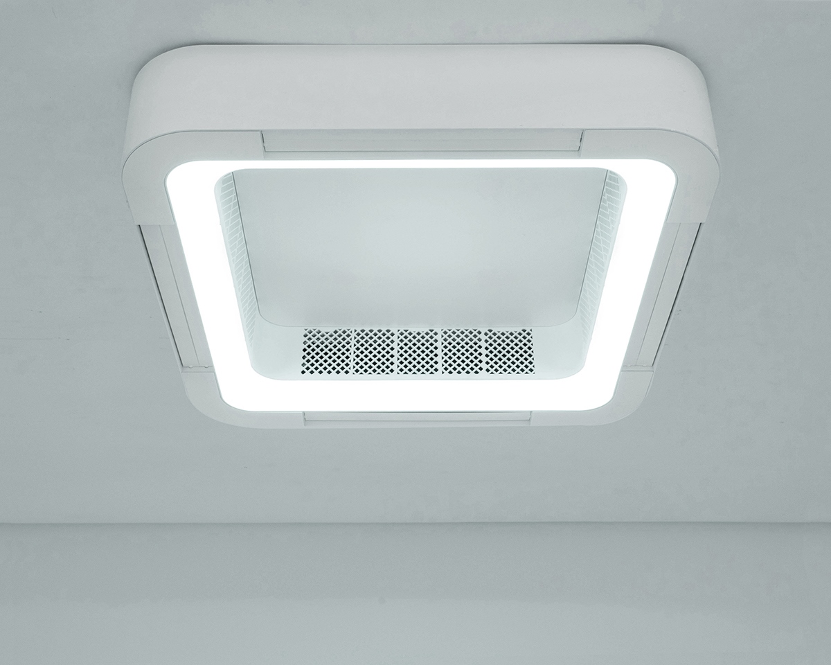 Plafonieră Fanlight 60x60x11 cm, Abs și Acril - Moosee [8]