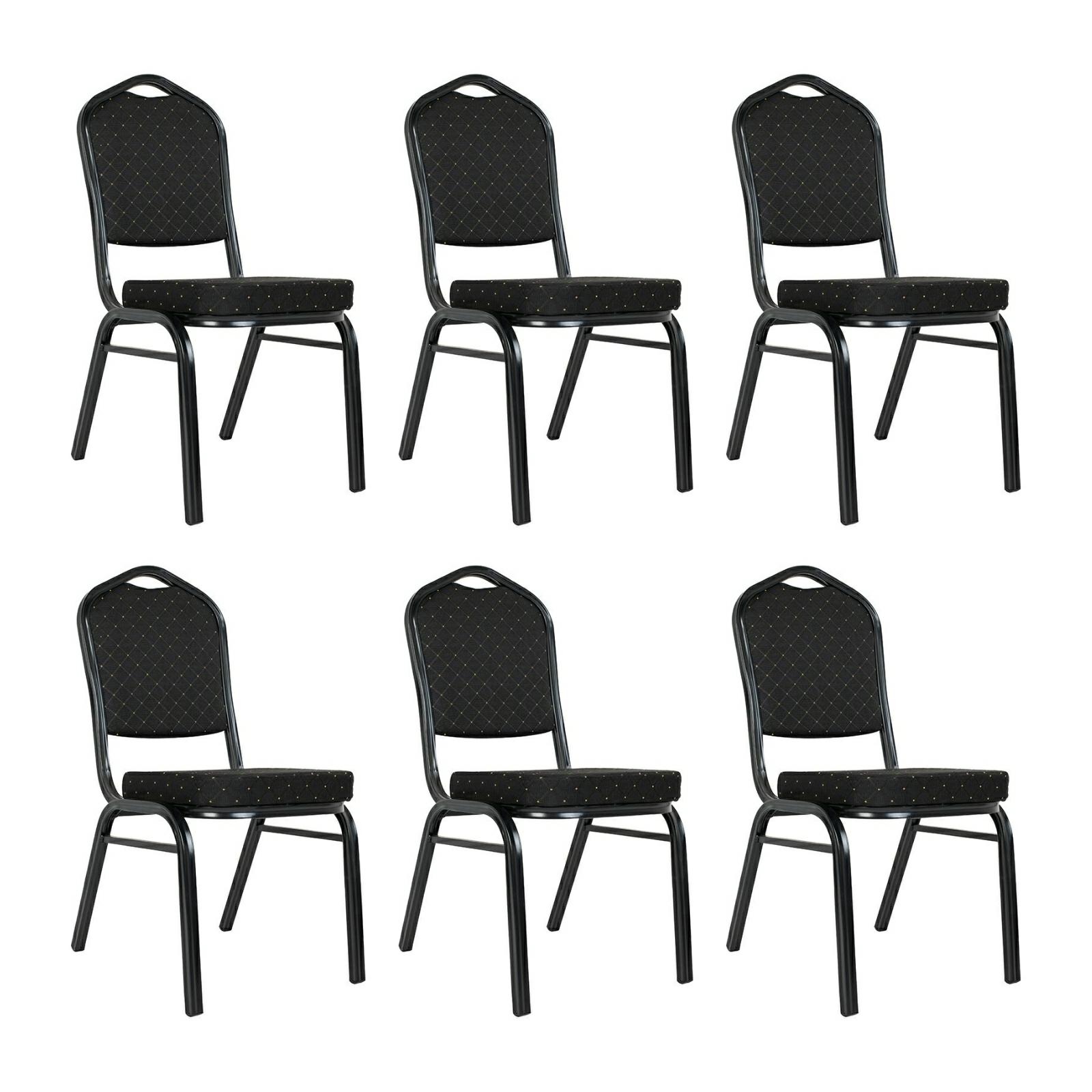 Scaune - Set de 6 Scaune Heron 46x58x93,5 cm, Negru - King Home
