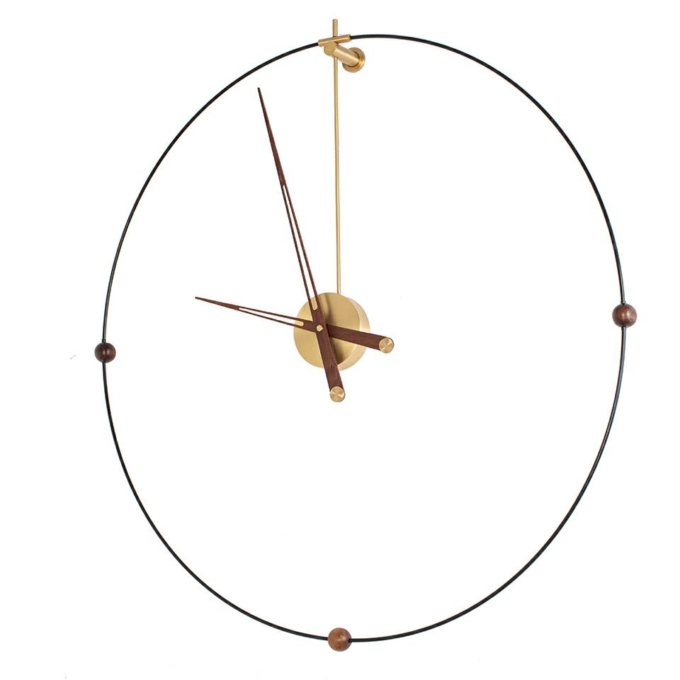 Ceas Decorativ Modern Ring 83x11x83 cm, Oțel și Lemn Negru - King Home [2]