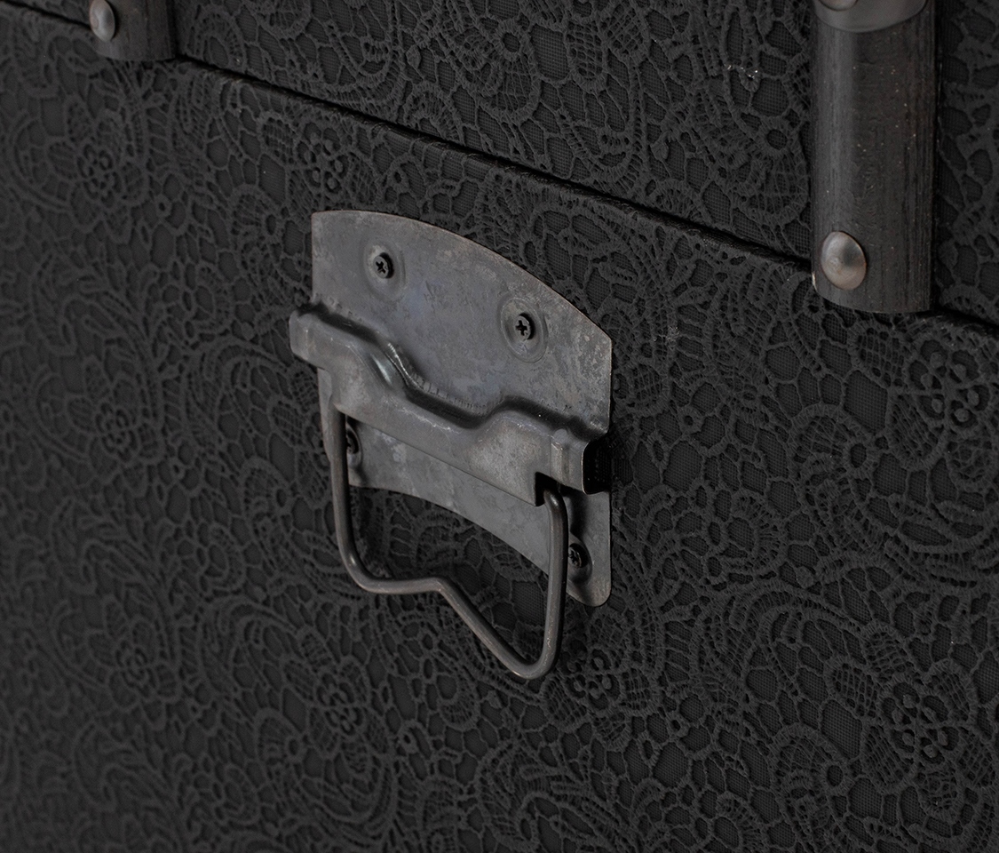 Cufăr Voyage M 38x38x38 cm, Țesătură Prevăluită Negru - Kare Design [7]