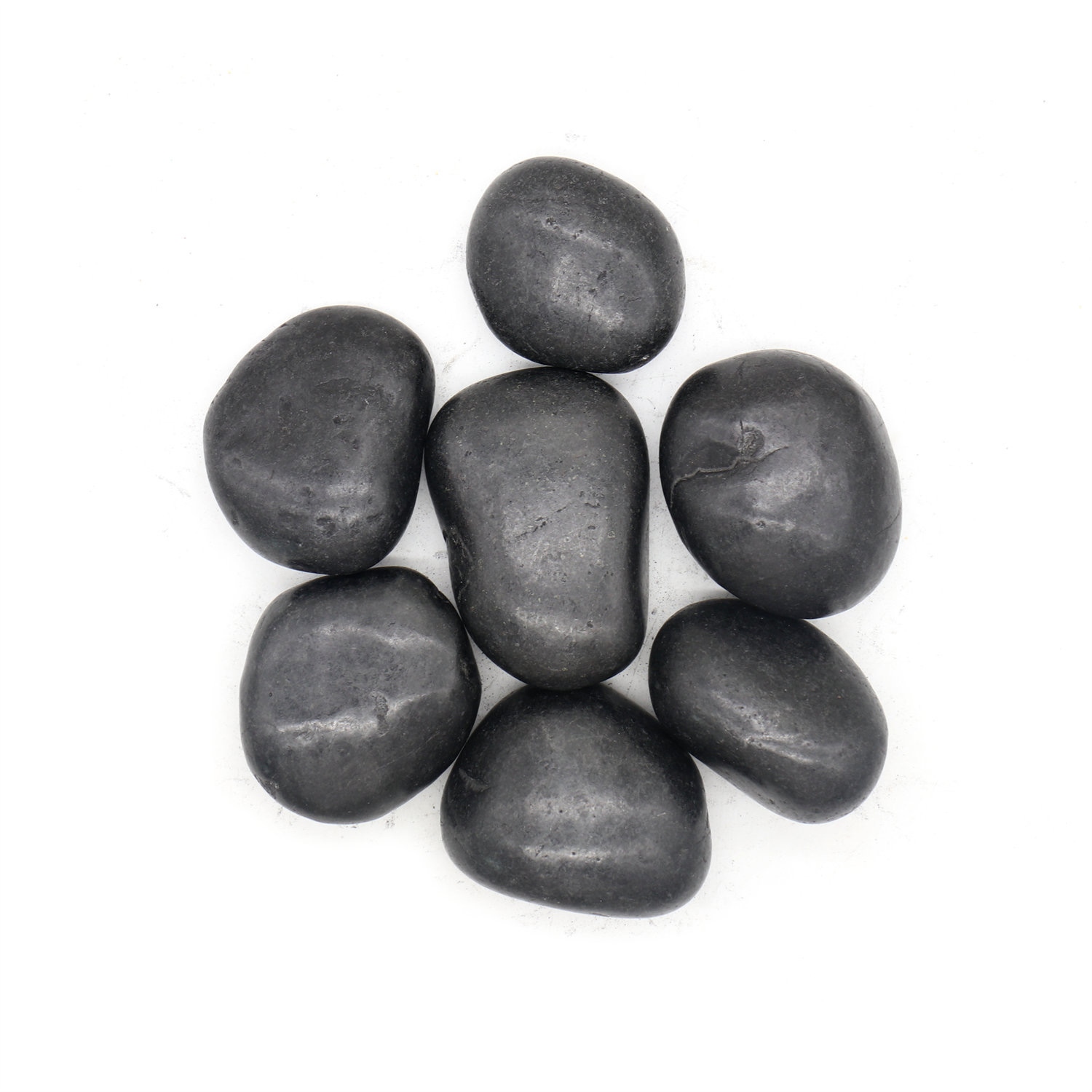Piatră Otoczak 5x5x3 cm, Negru Lustruit - King Home [2]