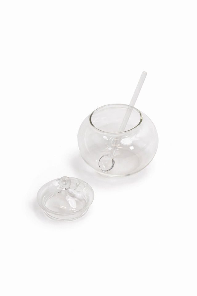 Mini Zaharniță cu Linguriță Jar 13,5x10x11 cm, Sticlă Transparent - SHP [2]