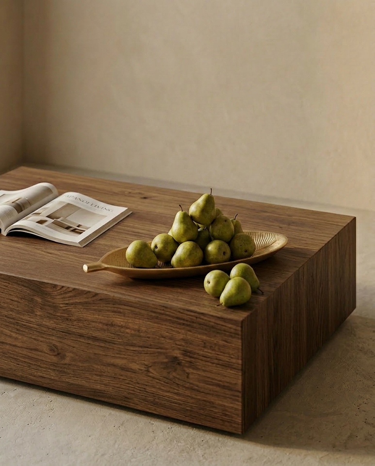 Tava Decorativă Leaf 14,5x2x40 cm, Lemn Auriu - SHP [4]