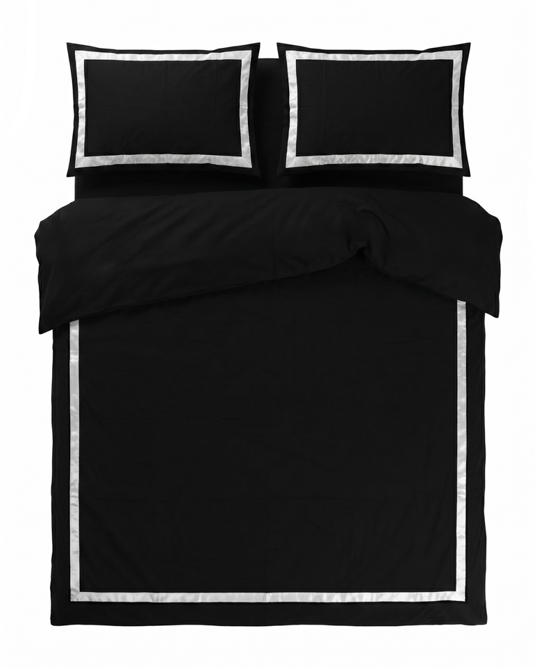 Set de Lenjerie de Pat Residence 200x2x220 cm, Poliester Negru - SHP [2]
