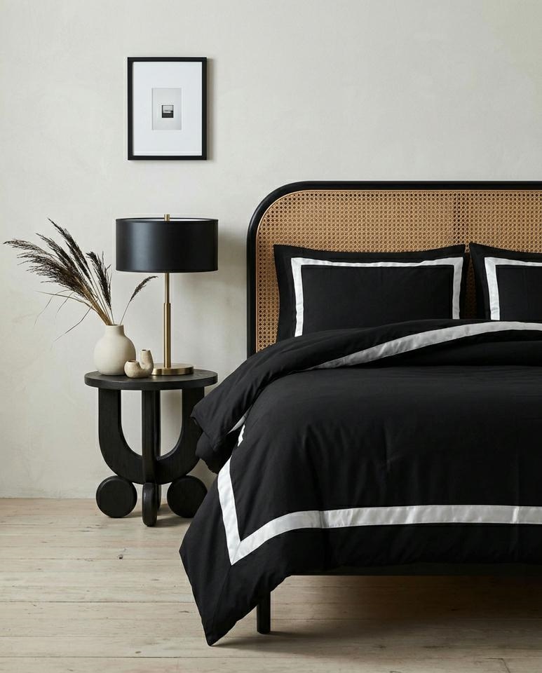 Set de Lenjerie de Pat Residence 200x2x220 cm, Poliester Negru - SHP [4]