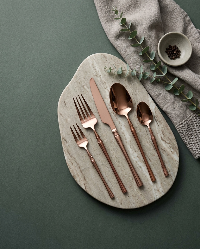Set de 30 Tacâmuri Rochas 10x2x25 cm, Oțel Inoxidabil Cupru - SHP [9]