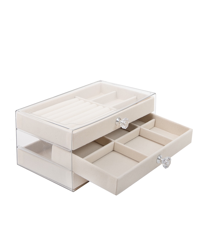 Cutie pentru Bijuterii Arven 13,5x10,5x23,5 cm, Acril Bej - SHP [2]