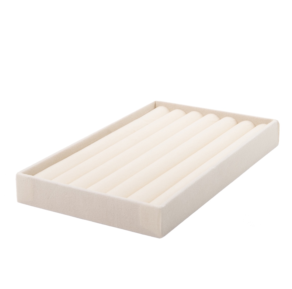 Set de 4 Organizatoare pentru Bijuterii Sorrel 21x2,2x12,5 cm, Catifea Bej - SHP [4]