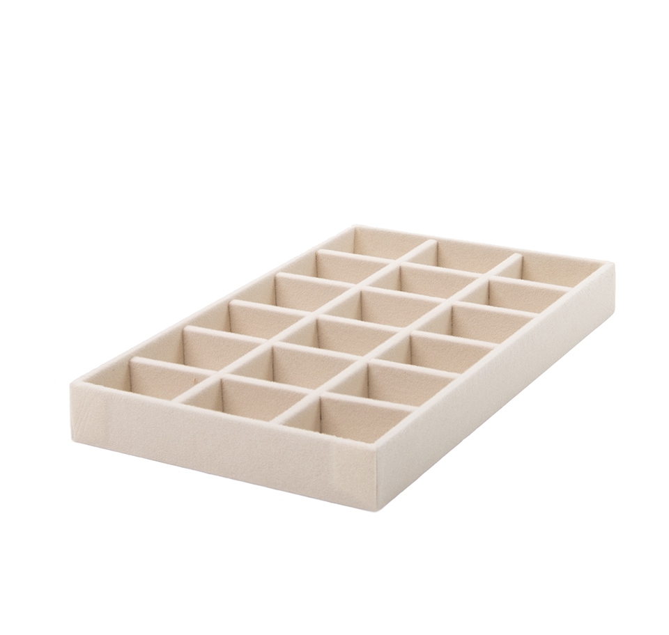 Set de 4 Organizatoare pentru Bijuterii Sorrel 21x2,2x12,5 cm, Catifea Bej - SHP [5]