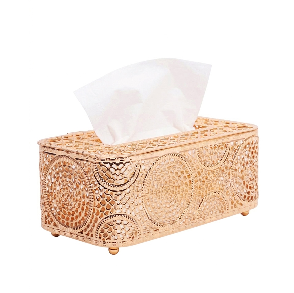 Accesorii servire - Recipient pentru Șerveţele Maison 22x12x9 cm, Metal Auriu - SHP