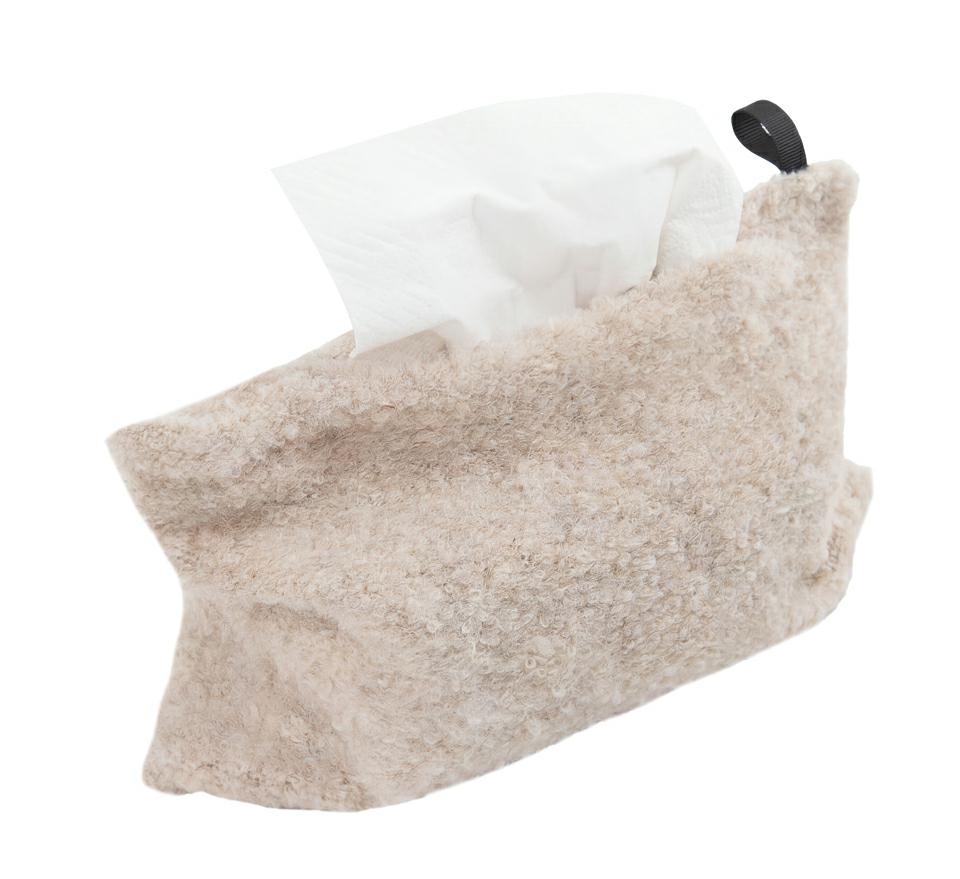 Produse - Recipient pentru Șervețele Fluff 25x15x20 cm, Țesătură Buclé Bej - SHP
