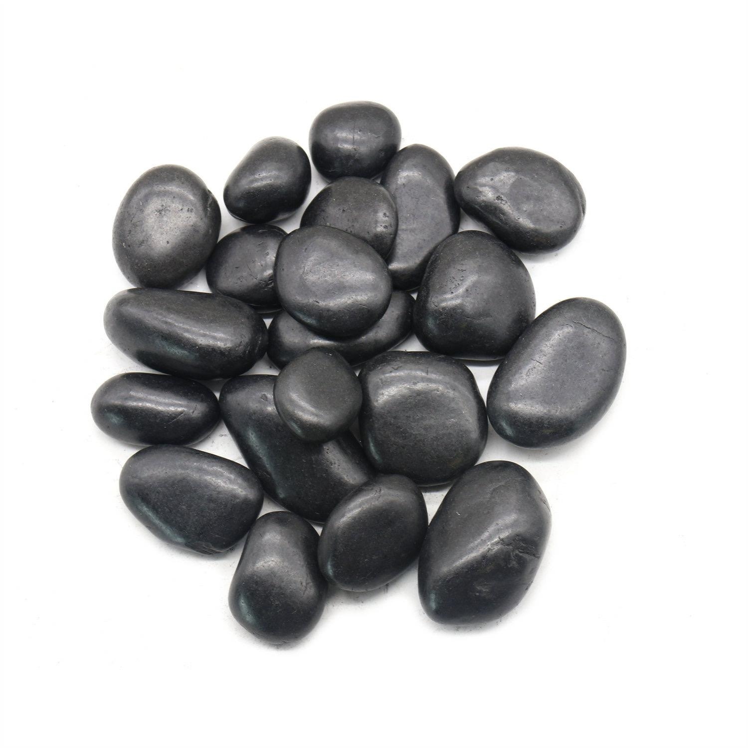 Produse - Pietriș Rotunjit 3-5 Cm 200 Kg Polișat Negru Otoczak 5x5x3 cm, Piatră Negru - King Home