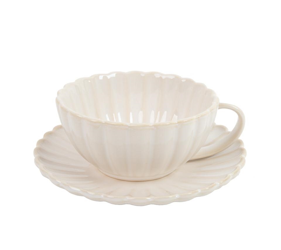Produse - Ceașcă cu Farfurie Sirene, Ceramică Bej - SHP