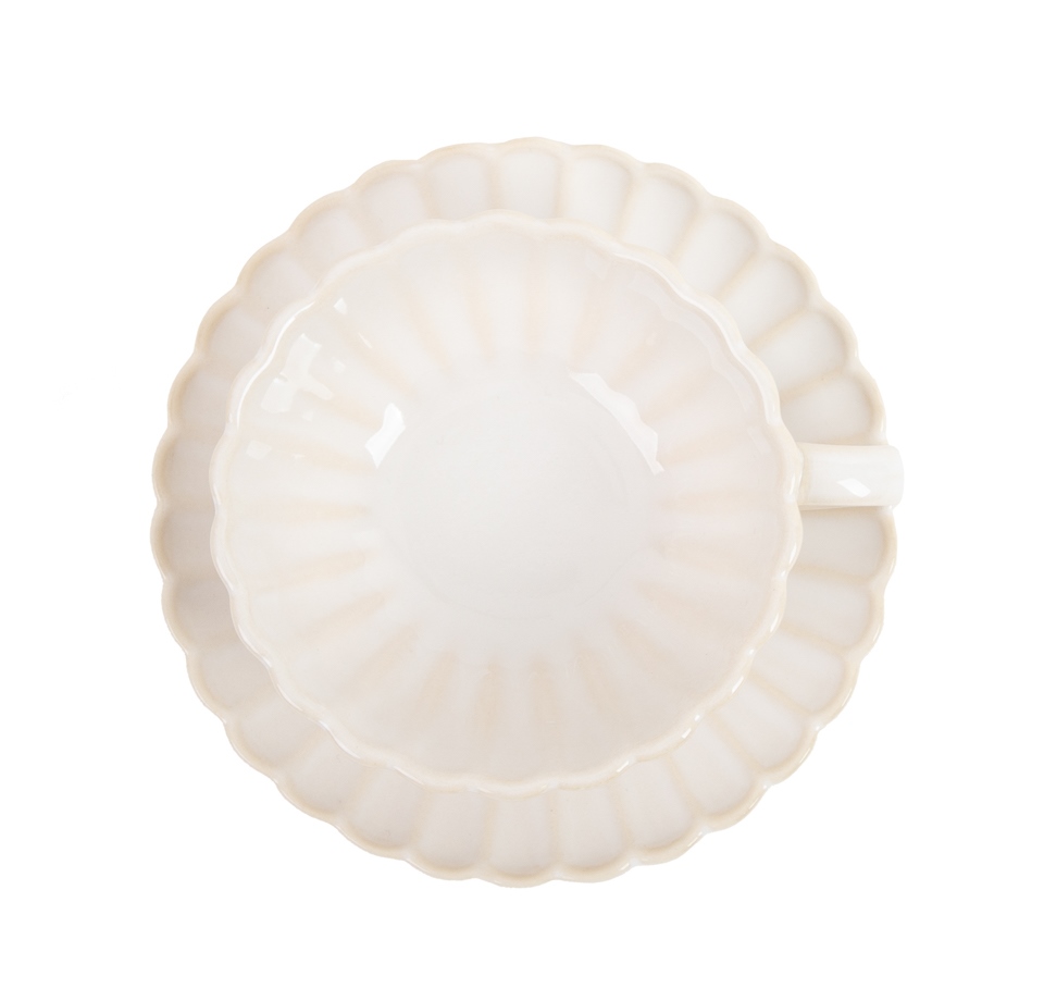 Ceașcă cu Farfurie Sirene, Ceramică Bej - SHP [2]