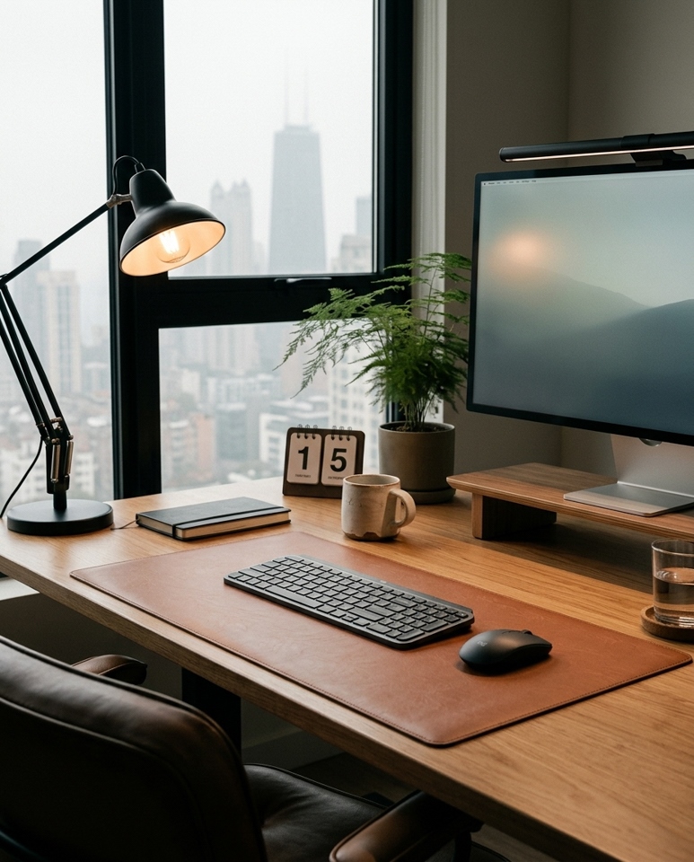 Suport pentru Tastatură Stinger 40x40x80 cm, Piele Ecologică Maro - SHP [5]