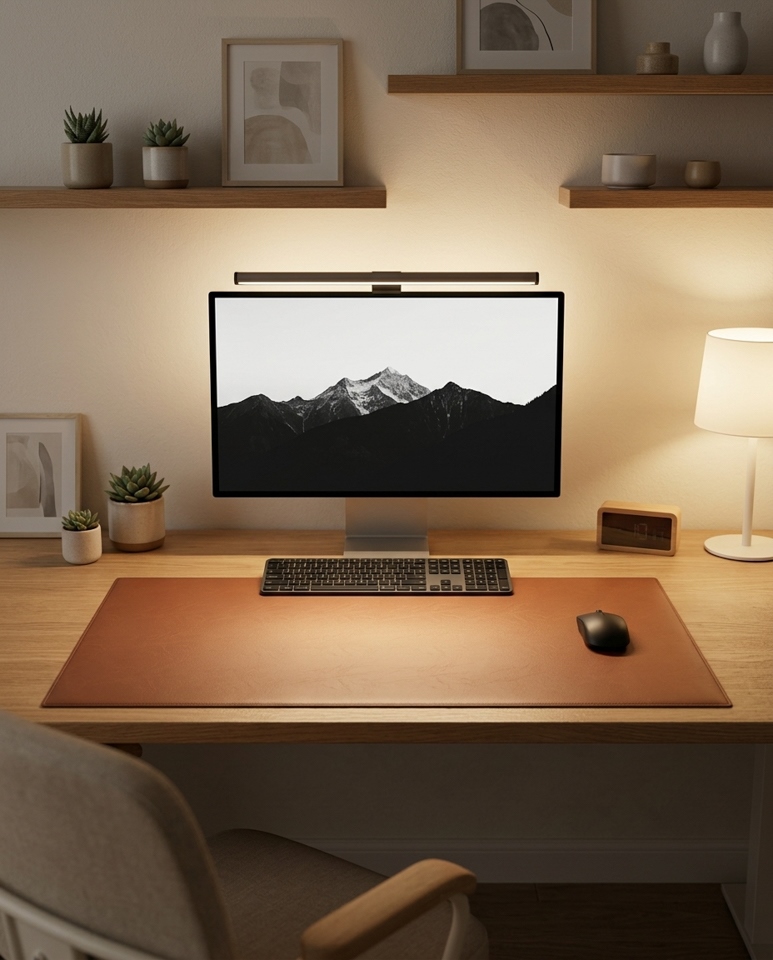 Suport pentru Tastatură Stinger 40x40x80 cm, Piele Ecologică Maro - SHP [6]