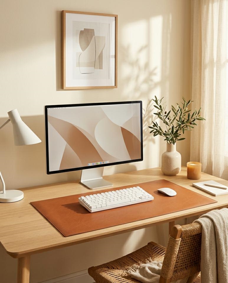 Suport pentru Tastatură Stinger 40x40x80 cm, Piele Ecologică Maro - SHP [7]