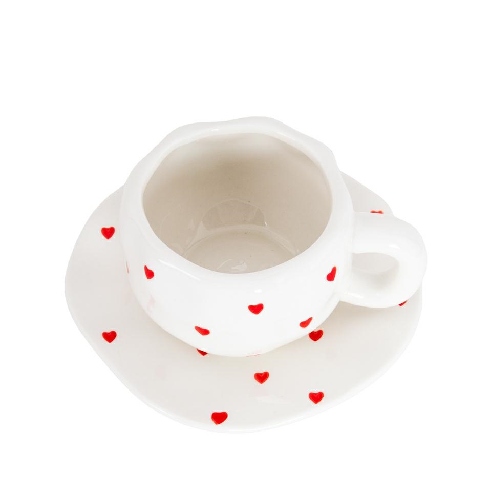 Ceașcă cu Farfurie Love, Ceramică Alb - SHP [2]