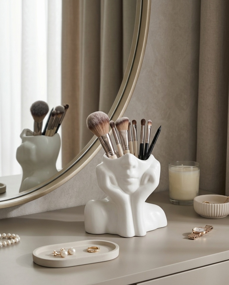 Organizer pentru Pensule Face, Plastic Alb - SHP [6]
