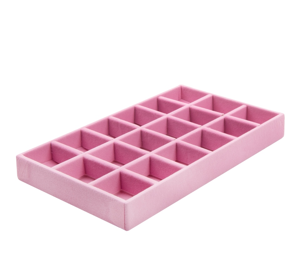 Set de 4 Organizatoare de Bijuterii Sorrel 21x2,2x12,5 cm, Catifea Roz - SHP [2]