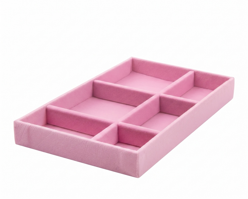 Set de 4 Organizatoare de Bijuterii Sorrel 21x2,2x12,5 cm, Catifea Roz - SHP [3]