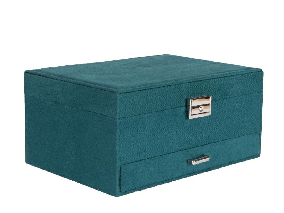Cutii decorative - Organizer pentru Bijuterii Royal 24,5x17x11 cm, Poliester Verde - SHP