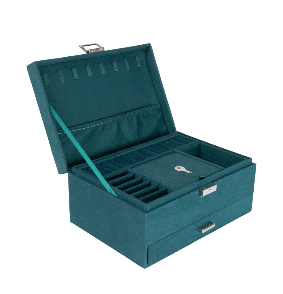 Organizer pentru Bijuterii Royal 24,5x17x11 cm, Poliester Verde - SHP [2]