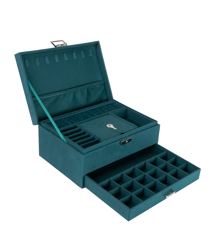 Organizer pentru Bijuterii Royal 24,5x17x11 cm, Poliester Verde - SHP [3]