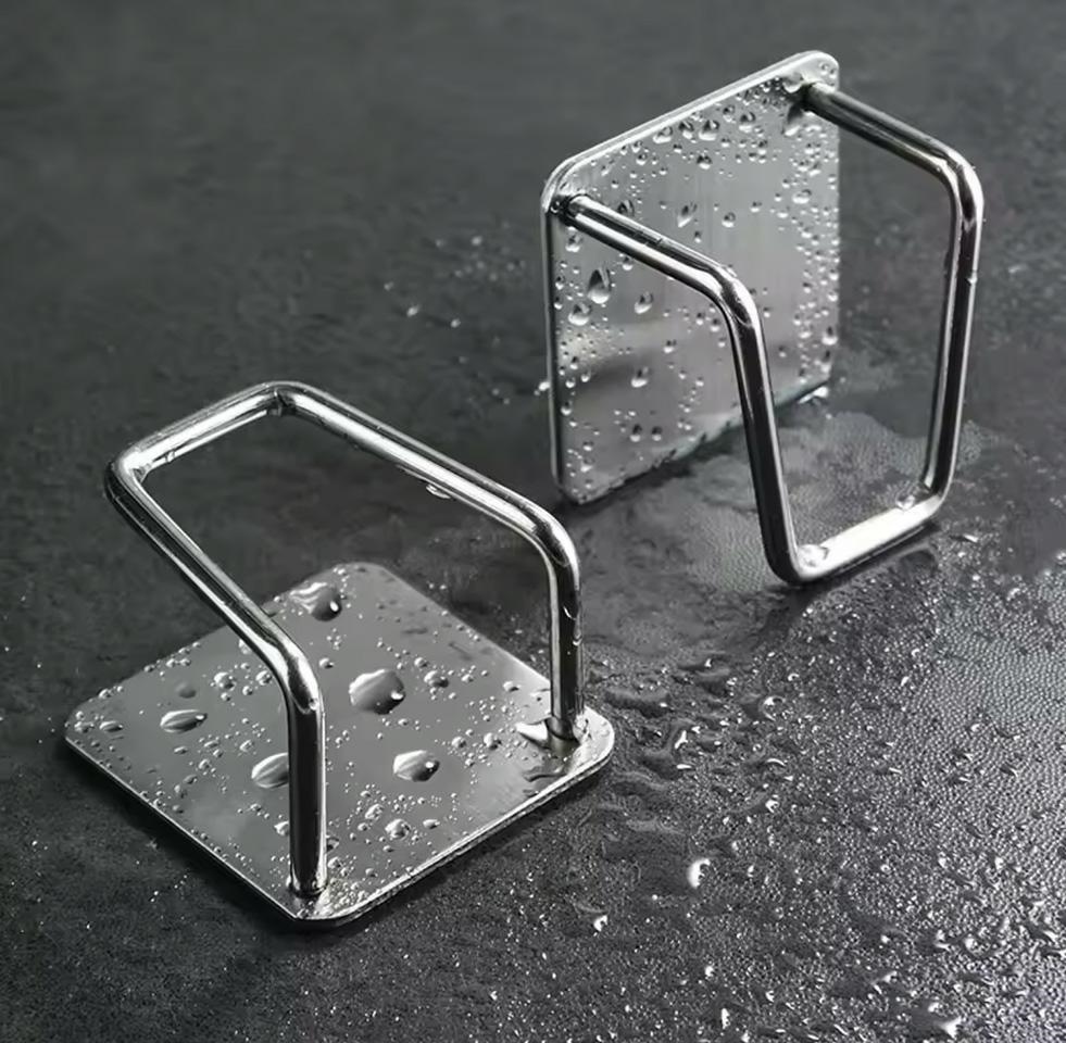 Set de 2 Suporturi pentru Burete Pomax 5x3,5x5 cm, Metal Argintiu - SHP [3]