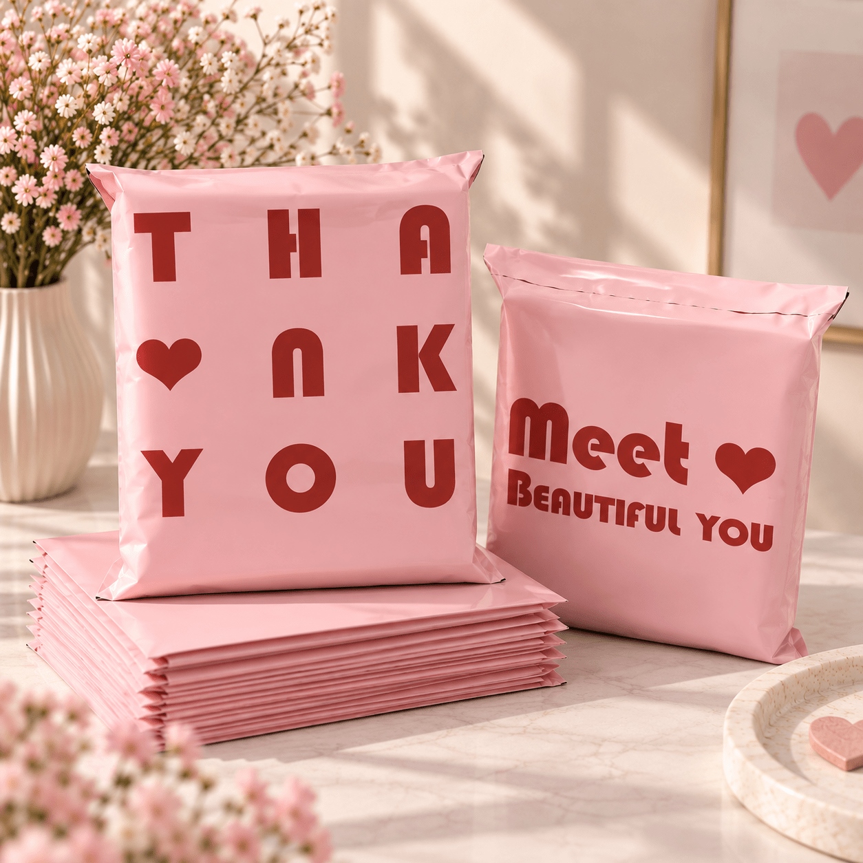 Set Pungi Curier Heart S, Roz - SHP [3]