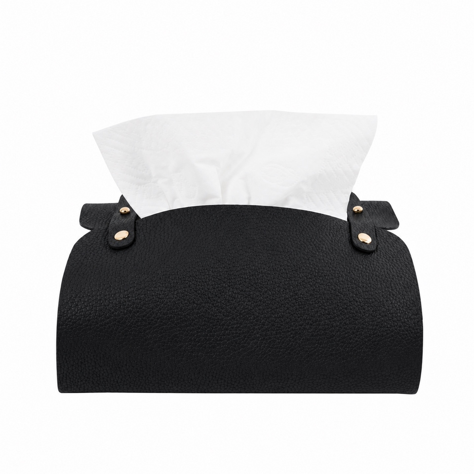 Recipient pentru Șervețele Lider 20x12x5,5 cm, Piele Ecologică Negru - SHP [2]