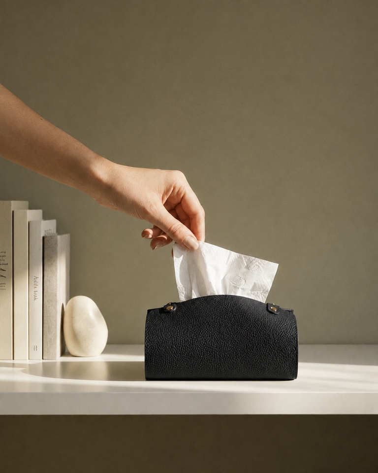Recipient pentru Șervețele Lider 20x12x5,5 cm, Piele Ecologică Negru - SHP [3]