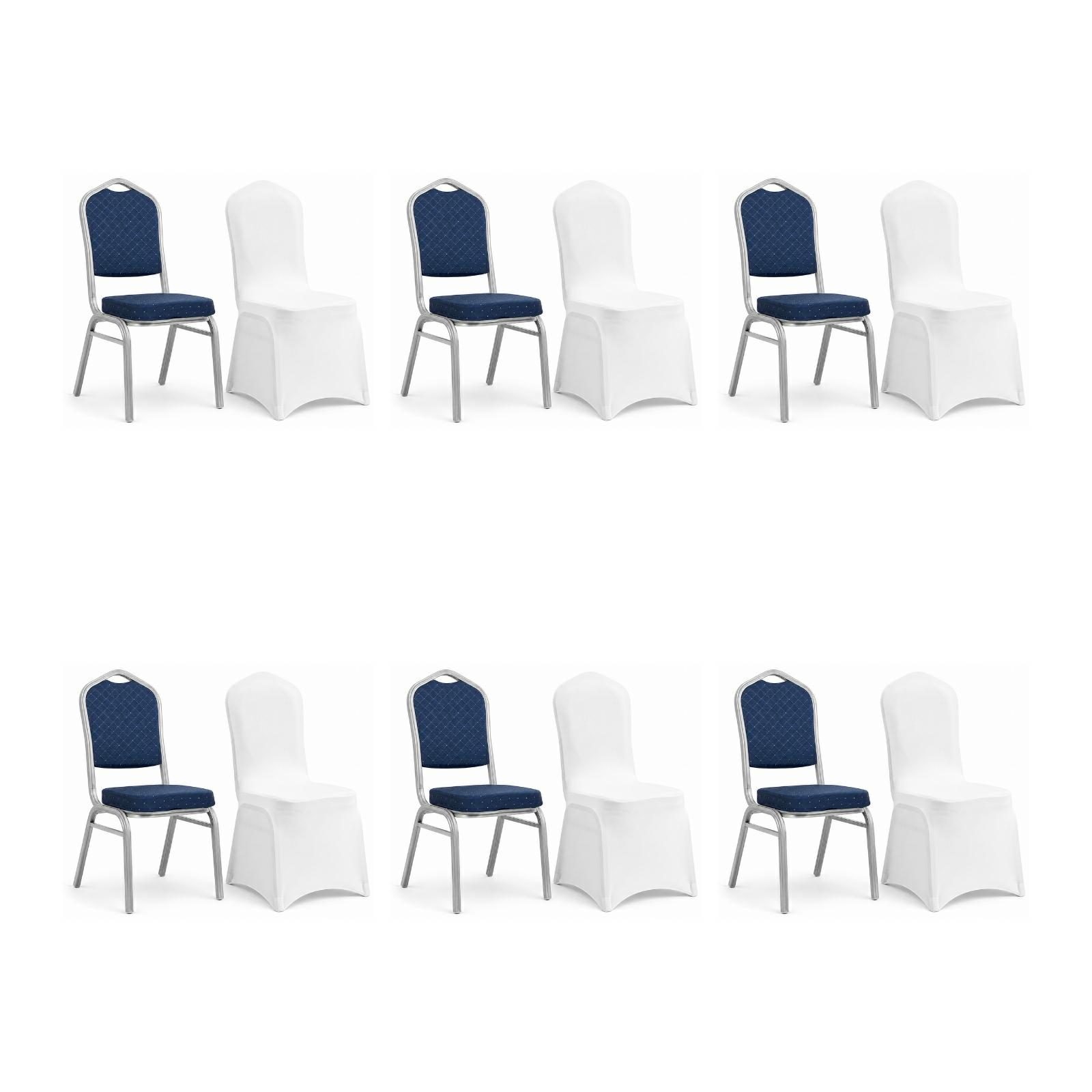 Produse - Set de 6 Scaune Ares 46x58x93,5 cm, Spumă Bleumarin - King Home