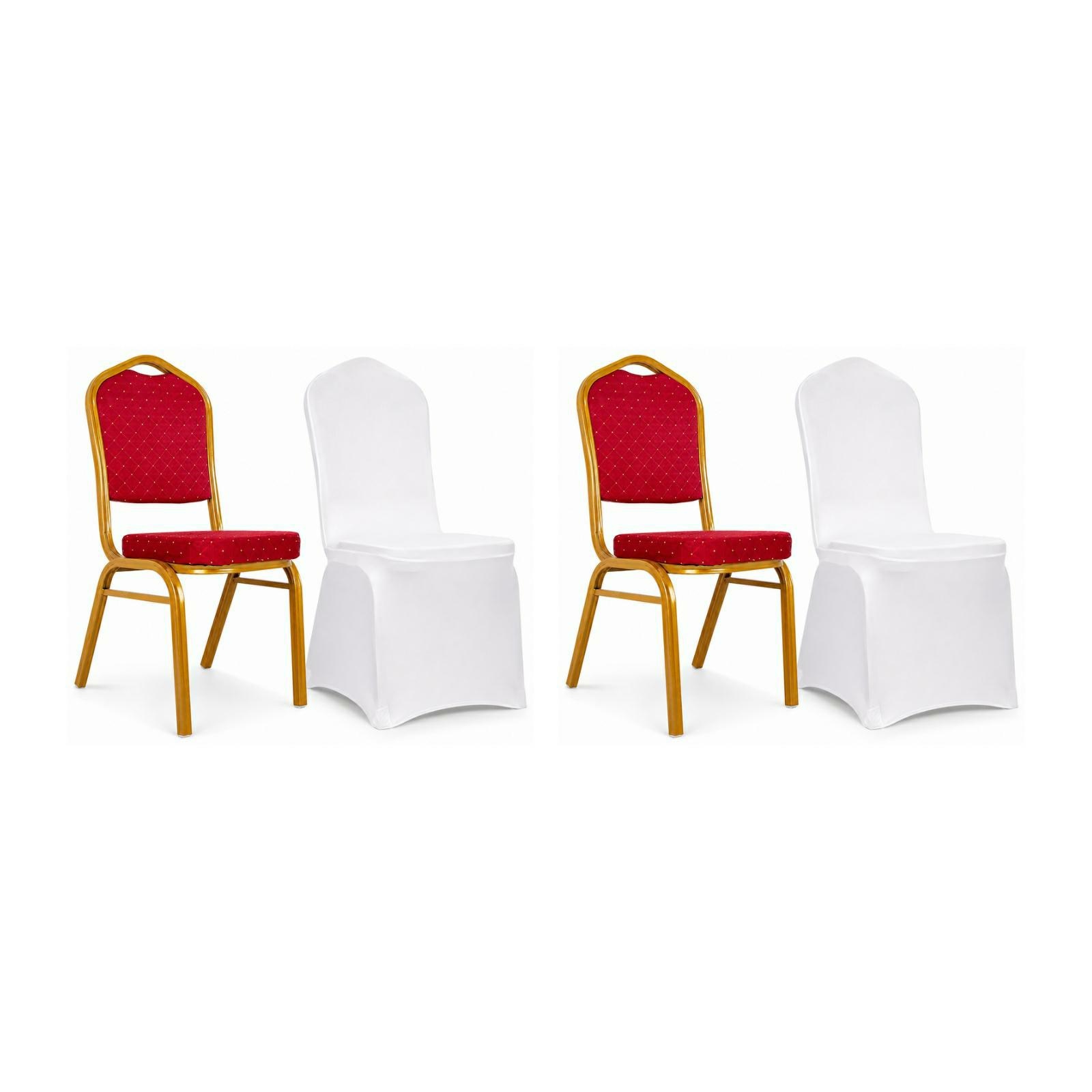 Scaune - Set de 2 Scaune Heros 46x58x93,5 cm, Spumă Roșu Auriu - King Home