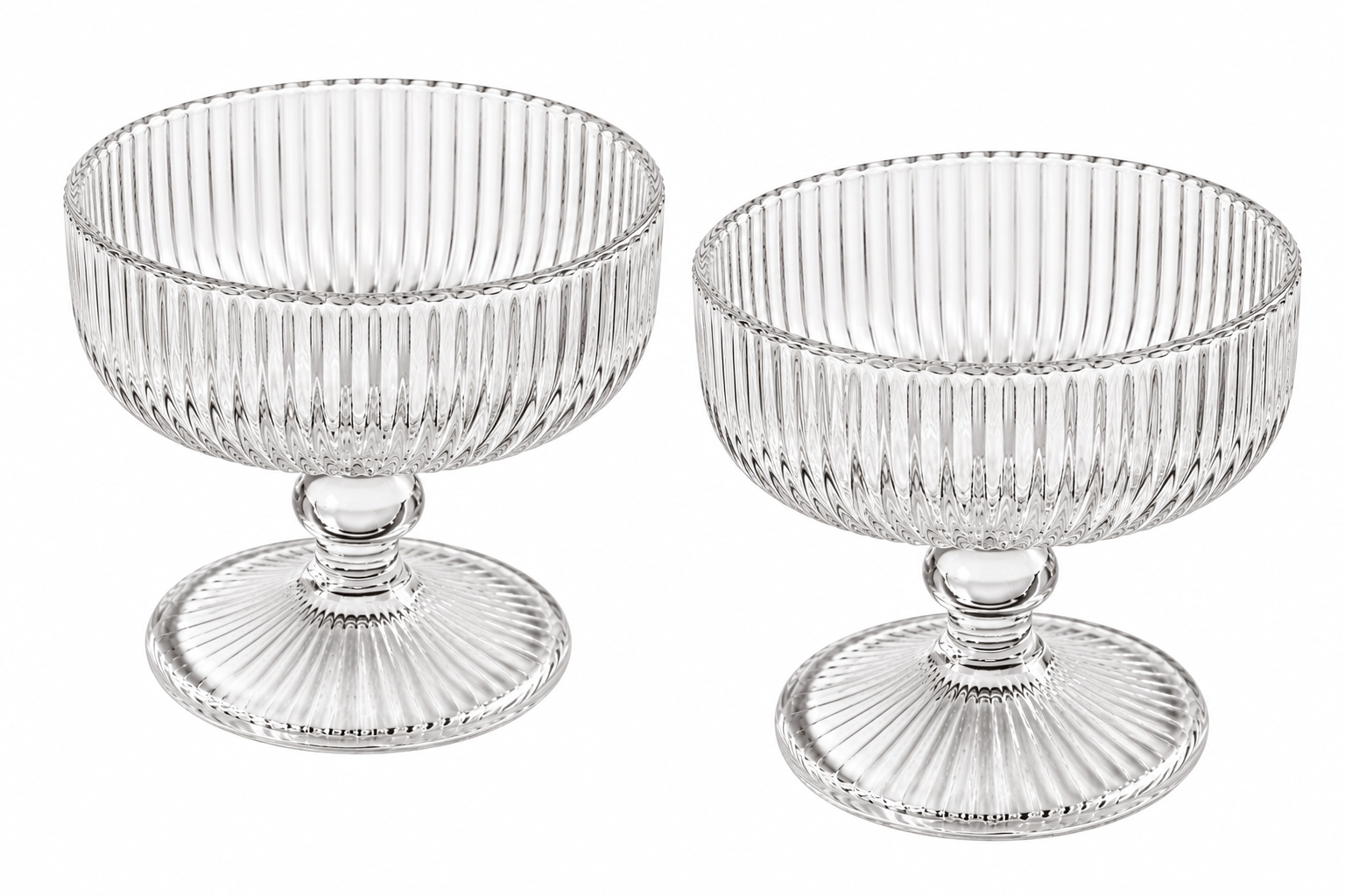 Bucatarie - Set de 2 boluri pentru desert Deseo 12x12x10 cm, Sticlă Transparent - SHP