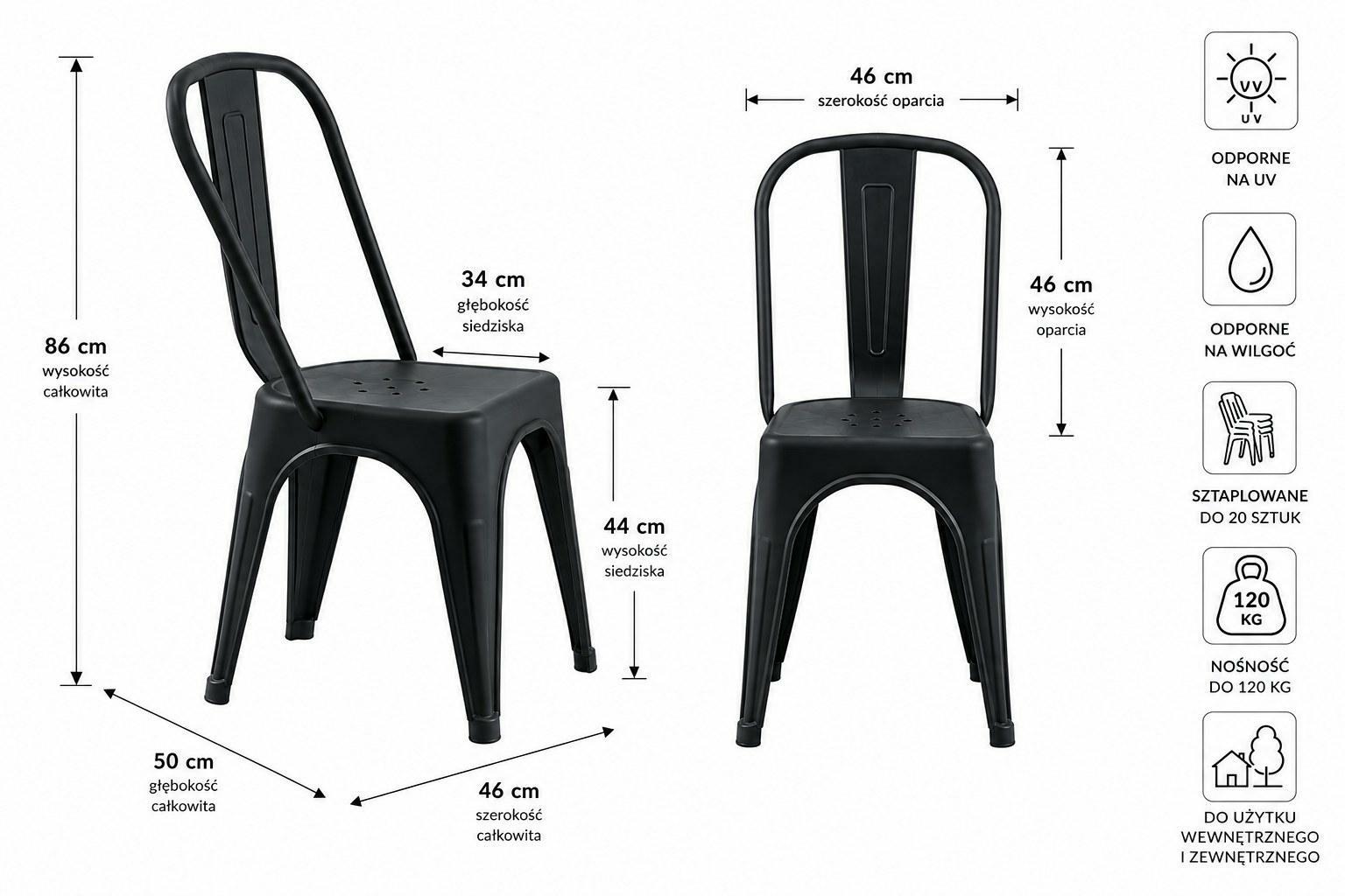 Set de 2 Scaune Tower Paris PP 46x50x86 cm, Plastic - King Home [12]