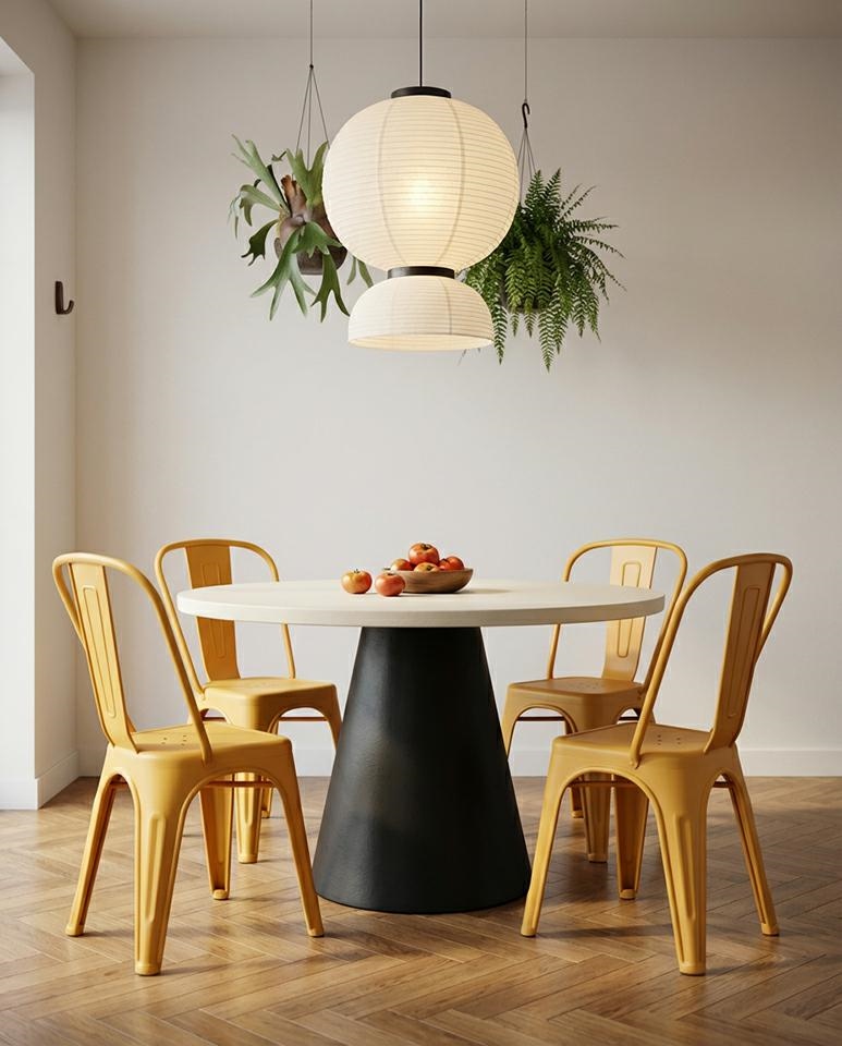 Set de 6 Scaune Tower Paris PP 46x50x86 cm, Plastic Galben Mat - King Home [10]