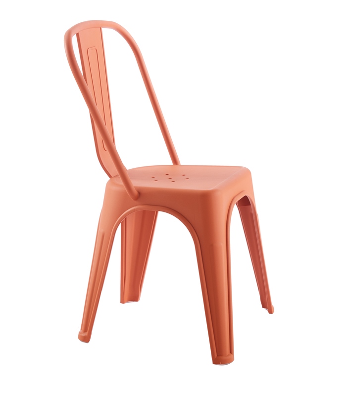 Set de 2 Scaune Tower Paris PP 46x50x86 cm, Plastic Portocaliu Mat - King Home [2]
